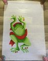 Very Rare Needlepoint Canvas Stocking Handpainted SUSAN ROBERTS Santa Frog Canvas CE 1562 Holiday Decor