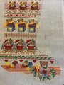 Handpainted Needlepoint Christmas Stocking Canvas Vintage ALEXA Teddy Bears Toys Embroidery Holiday Decor