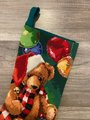 Vintage Bucilla 1994 Christmas Santa Bear Christmas Stocking 60722 Needlepoint Holiday Stocking Finished Bucilla Kit