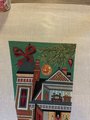 Vintage Handpainted PETER ASHE Needlepoint Victorian Christmas Stocking Canvas Holiday Decor 1980