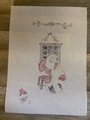 Needlepoint Christmas Stocking Handpainted Canvas Vintage STITCHES Santa In Chair With List Canvas Embroidery Decor
