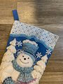 Christmas Stocking Handmade Bucilla Finished SNOWFLAKE SANTA Felt #86059 Holiday Stocking