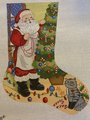 New Vintage ALEXA Santa Claus Cat Christmas Tree Decorating 7200 Stocking Handpainted Needlepoint Holiday Canvas Embroidery