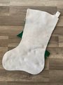 NEW BUCILLA Handmade Finished JUMBO Poinsettia Princess Angel Felt Christmas Stocking from #84080 1990s Holiday Decor!