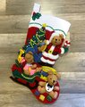 Vintage Christmas Stocking | HANDMADE BUCILLA | Teddy Collection Bears Holiday Stocking | Personalized Stocking | Custom Stocking