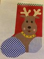 New Vintage MAP DESIGNS Mr Reindeer 154 Handpainted Needlepoint Christmas Stocking Canvas Canvas Embroidery Decor