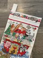 Christmas Stocking New Vintage Finished BUCILLA Counted Cross Stitch DECORATING the ARK Holiday Stocking, Handmade Embroidered Stocking