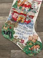 Christmas Stocking New Vintage Finished BUCILLA Counted Cross Stitch DECORATING the ARK Holiday Stocking, Handmade Embroidered Stocking