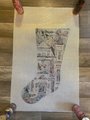 Vintage Handpainted PETER ASHE Needlepoint Victorian Christmas Stocking Canvas Holiday Decor 1980