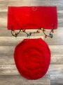 Bucilla Bathroom Set Kit Peek-a-Boo Santa 85451 Felt Toilet Tank Seat Bathroom Applique Toilet Cover Set Ho Ho Ho