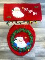 Bucilla Bathroom Set Kit Peek-a-Boo Santa 85451 Felt Toilet Tank Seat Bathroom Applique Toilet Cover Set Ho Ho Ho