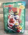 Vintage 1990s BUCILLA Santa and Frosty Felt Christmas Stocking Kit 83974 Holiday Decor Retro Christmas