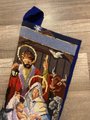 Christmas Stocking Vintage BUCILLA Away In A Manger 84417 Needlepoint Santa Claus Stocking Holiday Stocking Personalized Stocking