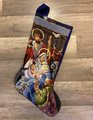 Christmas Stocking Vintage BUCILLA Away In A Manger 84417 Needlepoint Santa Claus Stocking Holiday Stocking Personalized Stocking