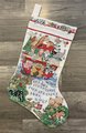 Christmas Stocking New Vintage Finished BUCILLA Counted Cross Stitch DECORATING the ARK Holiday Stocking, Handmade Embroidered Stocking