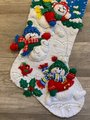 Christmas Stocking| FINISHED BUCILLA kit | Fun In The Snow Stocking | Custom Stockings | Stockings with Name | Personalized Stockings