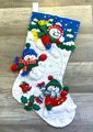 Christmas Stocking| FINISHED BUCILLA kit | Fun In The Snow Stocking | Custom Stockings | Stockings with Name | Personalized Stockings