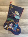 Christmas Stocking Vintage BUCILLA Holy Night COUNTED Cross Stitch Nativity Stocking