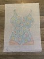 New Vintage RENAISSANCE DESIGNS Bathing Swim Suit Handpainted Needlepoint Canvas Home Decor