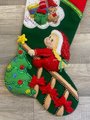 Handmade Felt Christmas Stocking, Vintage Finished BUCILLA Kit, Christmas Dreams 82823, Personalized Stockings, Custom Stockings