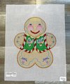 New Vintage A Collection of Designs GINGERBREAD Green Vest Handpainted Needlepoint Canvas #403 Janet Burnett Design Panel