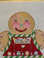 New Vintage A Collection of Designs GINGERBREAD Red Vest Handpainted Needlepoint Canvas Panel