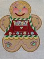 New Vintage A Collection of Designs GINGERBREAD Red Vest Handpainted Needlepoint Canvas Panel