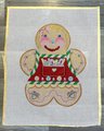 New Vintage A Collection of Designs GINGERBREAD Red Vest Handpainted Needlepoint Canvas Panel