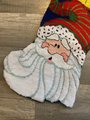 Christmas Stocking Vintage DIMENSIONS Santa Sparkle Needlepoint Holiday Stocking #9113 Holiday Decor