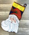 Christmas Stocking Vintage DIMENSIONS Santa Sparkle Needlepoint Holiday Stocking #9113 Holiday Decor