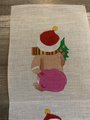 Vintage Handpainted Gingerbread Stand-up Two Sided Front Back Needlepoint Canvas Hand Painted Design Embroidery