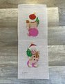 Vintage Handpainted Gingerbread Stand-up Two Sided Front Back Needlepoint Canvas Hand Painted Design Embroidery