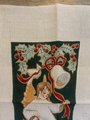 New Vintage Hand Painted Needlepoint Christmas Stocking Canvas WITH FIBERS Share One's Ideas Nativity Angel Religious Stocking