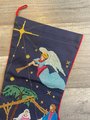Christmas Stocking Vintage BUCILLA Holy Night COUNTED Cross Stitch Nativity Stocking
