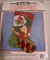 Handmade Felt Christmas Stocking, Vintage Finished BUCILLA Kit, Christmas Dreams 82823, Personalized Stockings, Custom Stockings