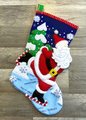 Christmas Stocking FINISHED Bucilla Santa Skating Handmade Felt #89479E Holiday Decor Holiday Stockings Personalized Stockings
