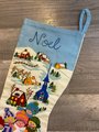 Christmas Stocking Adorable CREWEL WORK Finished Vintage PARAGON The Carolers Needlepoint #6722 Holiday Decor