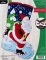 Christmas Stocking FINISHED Bucilla Santa Skating Handmade Felt #89479E Holiday Decor Holiday Stockings Personalized Stockings