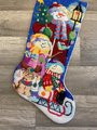 Christmas Stocking FINISHED Bucilla Needlepoint Stocking | Linda Gillum | Snowman Family Embroidered Stocking