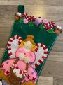 Family Christmas Stocking | Handmade Bucilla Cupcake Angel Stocking | Custom Embroidered Stocking | Personalized Stockings