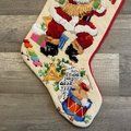 Christmas Stocking | Finished Vintage BUCILLA Kit | Musical Santa | Christmas Needlepoint Stocking | Custom Stocking | Personalized Stocking