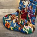 Christmas Stocking Finished Handmade Vintage 1993 DIMENSIONS Waiting for Santa Christmas Needlepoint Stocking 9084 Holiday Decor