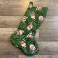Christmas Stocking Finished Handmade Vintage 1993 DIMENSIONS Waiting for Santa Christmas Needlepoint Stocking 9084 Holiday Decor