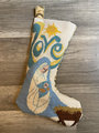 Handmade Stocking New VTG Late 60's NATIVITY Holy Night Mother Child Needlepoint Christmas Stocking