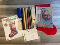New SUNSET DESIGNS Needlepoint Stocking Dash Away All Kit 6021 Santa Reindeer