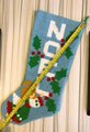 Custom Christmas Stocking, Vintage Bernat NOEL Handmade Needlepoint Holiday Christmas Stocking