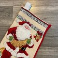 Christmas Stocking | Finished Vintage BUCILLA Kit | Musical Santa | Christmas Needlepoint Stocking | Custom Stocking | Personalized Stocking