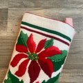 New Handmade Christmas Stocking VTG BUCILLA POINSETTIA 60549 Red Flower Needlepoint Stocking Embroidered Stockings Custom Socks