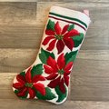 New Handmade Christmas Stocking VTG BUCILLA POINSETTIA 60549 Red Flower Needlepoint Stocking Embroidered Stockings Custom Socks