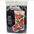 New Handmade Christmas Stocking VTG BUCILLA POINSETTIA 60549 Red Flower Needlepoint Stocking Embroidered Stockings Custom Socks